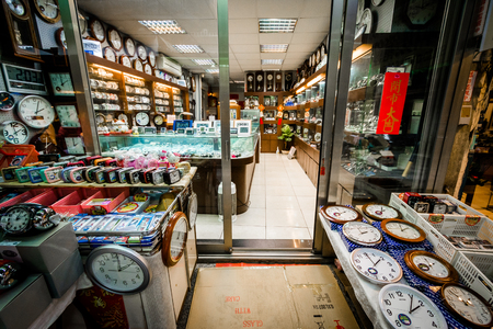 Clock store in the Zhongzheng District, Taipei, Taiwan.のeditorial素材