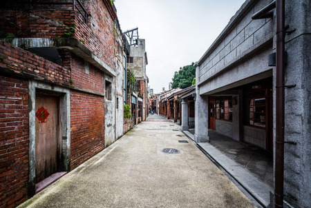 Street at the Bopiliao Historical Block, in the Wanhua District, Taipei, Taiwan.の写真素材