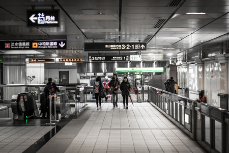 Interior of Dongmen Station, in Taipei, Taiwan.のeditorial素材
