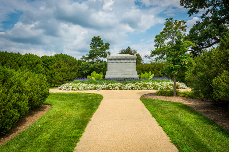 Walkway and memorial at  Arlington National Cemetery, in Arlington, Virginia.