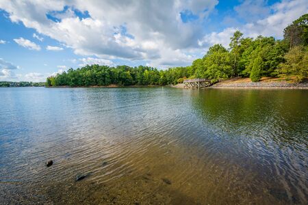 Lake Wylie, at McDowell Nature Preserve, in Charlotte, North Carolina.の写真素材