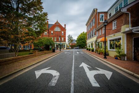 The intersection of Dover and Washington Streets, in Easton, Maryland.の写真素材