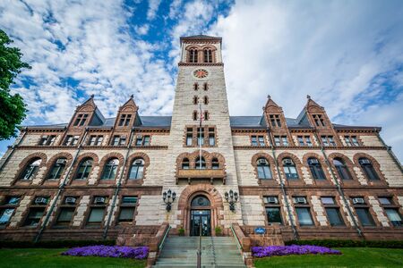 City Hall, at Central Square, in Cambridge, Massachusetts.の写真素材