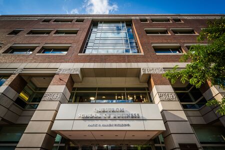 The Rafik B. Hariri Building, at the Questrom School of Business, at Boston University, in Boston, Massachusetts.のeditorial素材