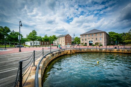 The Charles River waterfront in Charlestown, Boston, Massachusetts.のeditorial素材