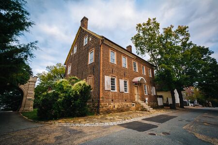 Old brick house in the Old Salem Historic District, in Winston-Salem, North Carolina.の写真素材