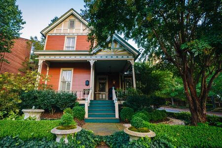 House in the historic Fourth Ward of Charlotte, North Carolina.の写真素材