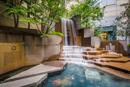 Fountains at Thomas Polk Park, in Uptown Charlotte, North Carolina.