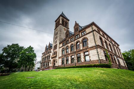 City Hall, at Central Square, in Cambridge, Massachusetts.の写真素材