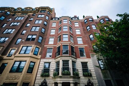 Historic buildings in Back Bay, Boston, Massachusetts.の写真素材