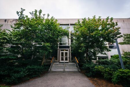 Building at Harvard University, in Cambridge, Massachusetts.の写真素材