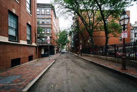 Street in Beacon Hill, Boston, Massachusetts.の写真素材