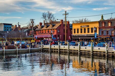 View of the waterfront in Annapolis, Maryland.のeditorial素材