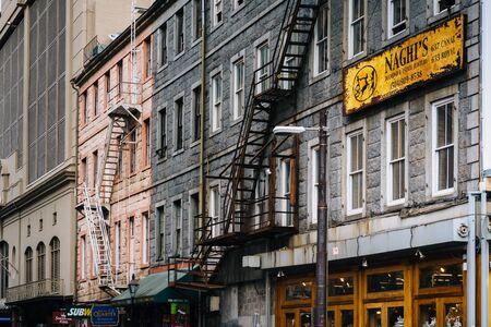 Buildings along Royal Street, in New Orleans, Louisiana.のeditorial素材