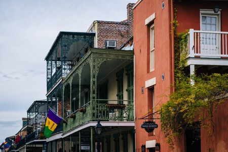 Buildings in the French Quarter, in New Orleans, Louisiana,のeditorial素材