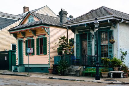 Houses in the French Quarter, in New Orleans, Louisiana,の写真素材