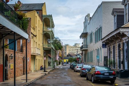 Chartres Street, in the French Quarter, New Orleans, Louisiana.のeditorial素材