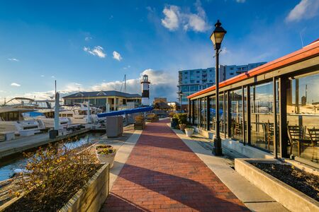 The Waterfront Promenade, in Canton, Baltimore, Maryland.の写真素材