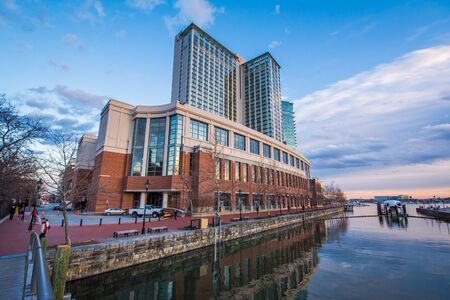 Modern buildings in Harbor East, Baltimore, Maryland.のeditorial素材