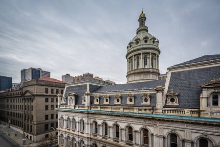 City Hall, in downtown Baltimore, Maryland.の写真素材