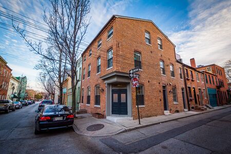 Row houses in Fells Point, Baltimore, Maryland.のeditorial素材