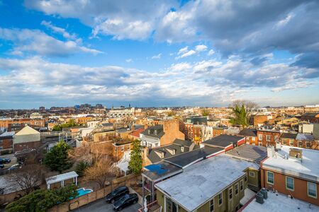 View of houses in Fells Point, Baltimore, Maryland.の写真素材