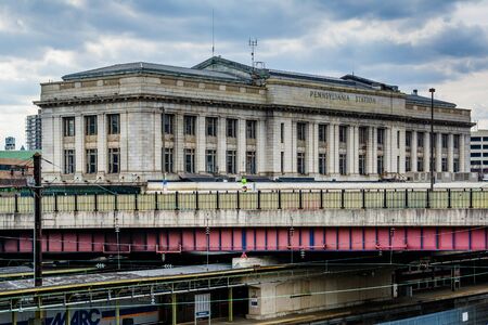 View of Pennsylvania Station, in Mount Vernon, Baltimore, Maryland.のeditorial素材
