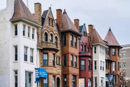Architectural details on 18th Street in Adams-Morgan, Washington, DC.のeditorial素材
