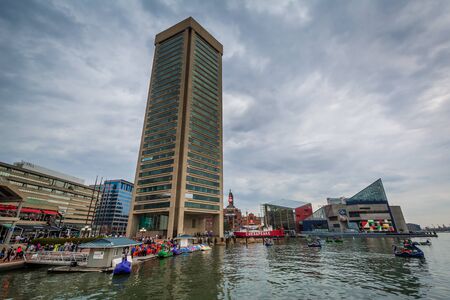 The World Trade Center at the Inner Harbor in Baltimore, Maryland.のeditorial素材