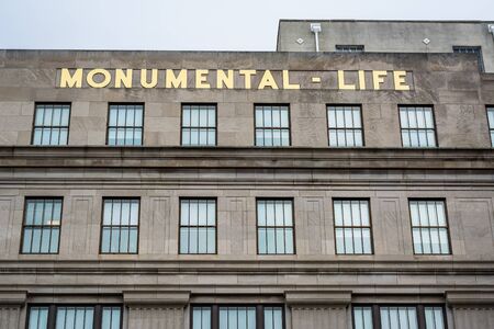 The Monumental Life Building in Mount Vernon, Baltimore, Maryland.