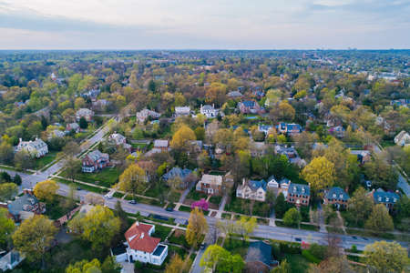 Aerial view of Guilford, in Baltimore, Maryland.の写真素材