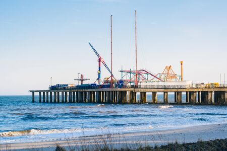 The Steel Pier and Atlantic Ocean in Atlantic City, New Jersey.の写真素材