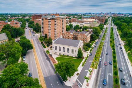 View of Guilford and Charles Village, in Baltimore, Maryland.のeditorial素材
