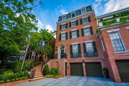 A brick house in Georgetown, Washington, DC.のeditorial素材