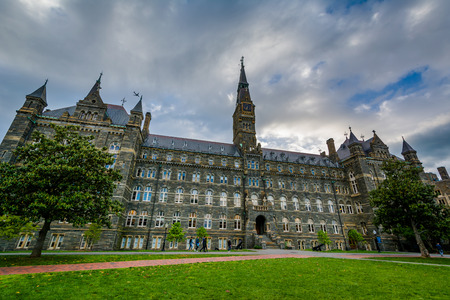 Healy Hall, at Georgetown University, in Washington, DC.の写真素材