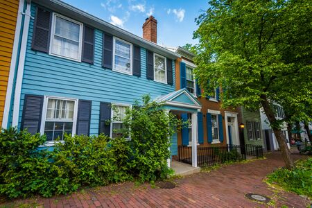 Colorful row houses in Georgetown, Washington, DC.の写真素材