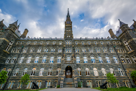 Healy Hall, at Georgetown University, in Washington, DC.のeditorial素材