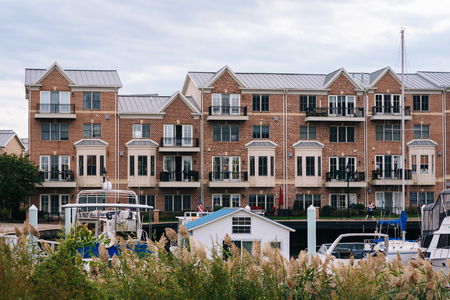 Waterfront condominiums in Canton, Baltimore, Marylandのeditorial素材