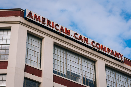 The American Can Company in Canton, Baltimore, Marylandのeditorial素材