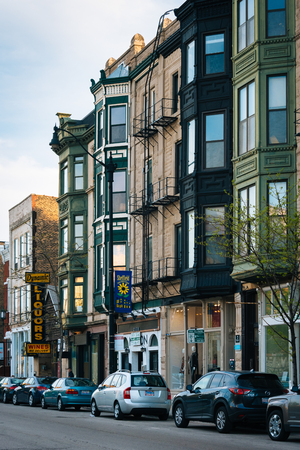Halstead Street, in Lincoln Park, Chicago, Illinoisのeditorial素材