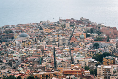 View from Castel Sant'Elmo, in Naples, Italyの写真素材