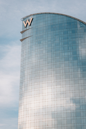 The W Hotel at La Barceloneta, in Barcelona, Spainのeditorial素材