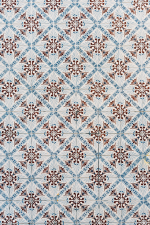 Portuguese azulejo tile pattern in Lisbon, Portugalの写真素材