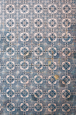 Portuguese azulejo tile pattern in Lisbon, Portugal