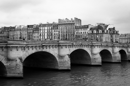 Pont Neuf, a bridge over the Seine, in Paris, Franceの写真素材
