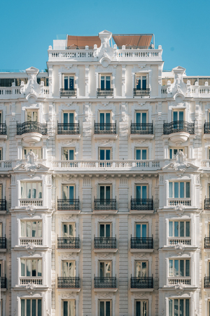 Architecture on Gran Via, in Madrid, Spainの写真素材