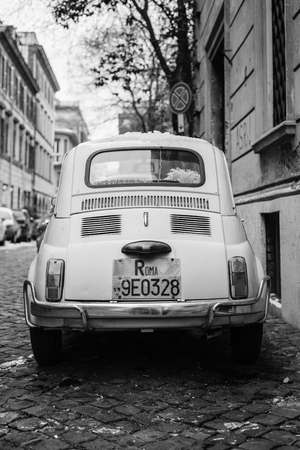 A vintage car in Prati, Rome, Italyのeditorial素材