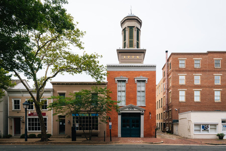 The Friendship Firehouse, in Alexandria, Virginiaの写真素材