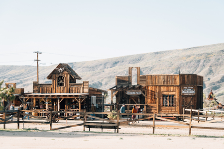 Old western buildings in Pioneertown, Californiaのeditorial素材