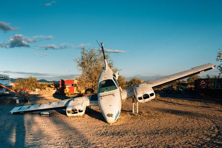 An aircraft, in Slab City, Californiaの写真素材